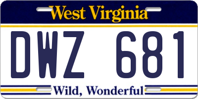 WV license plate DWZ681