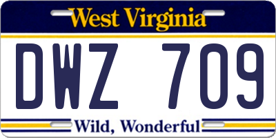 WV license plate DWZ709