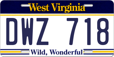 WV license plate DWZ718