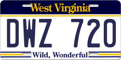 WV license plate DWZ720