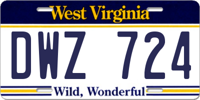 WV license plate DWZ724