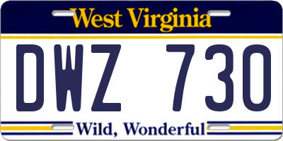 WV license plate DWZ730