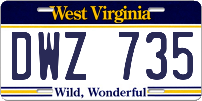 WV license plate DWZ735