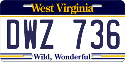 WV license plate DWZ736