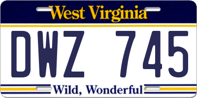 WV license plate DWZ745