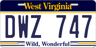 WV license plate DWZ747