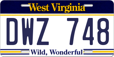 WV license plate DWZ748