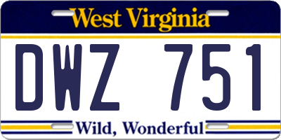 WV license plate DWZ751