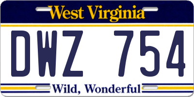 WV license plate DWZ754