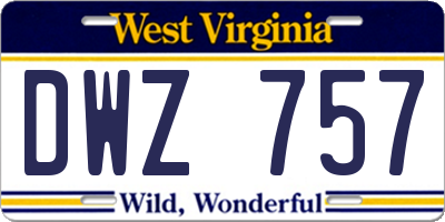 WV license plate DWZ757