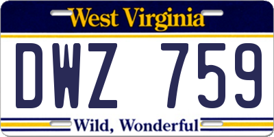 WV license plate DWZ759