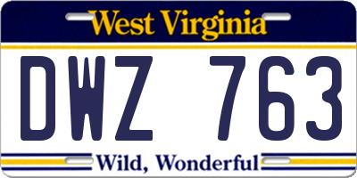 WV license plate DWZ763