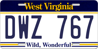 WV license plate DWZ767