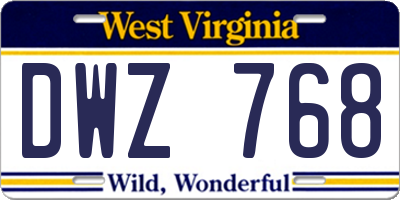 WV license plate DWZ768