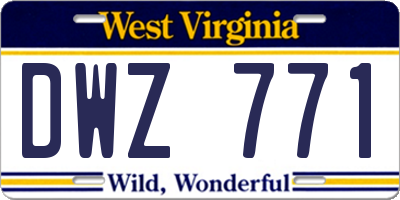 WV license plate DWZ771