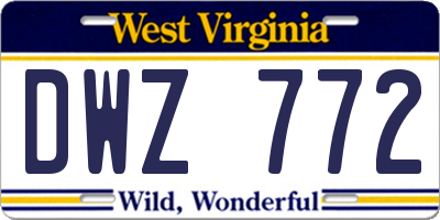 WV license plate DWZ772