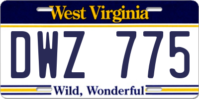 WV license plate DWZ775