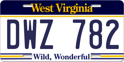 WV license plate DWZ782