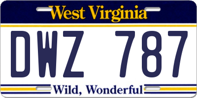 WV license plate DWZ787