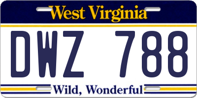 WV license plate DWZ788