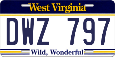 WV license plate DWZ797