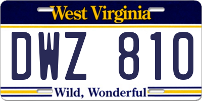 WV license plate DWZ810