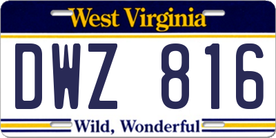 WV license plate DWZ816