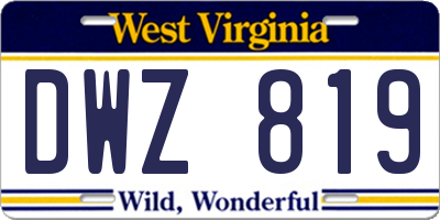 WV license plate DWZ819