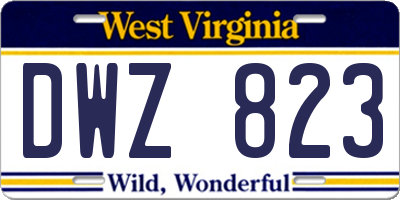 WV license plate DWZ823
