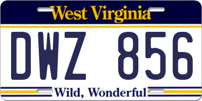 WV license plate DWZ856