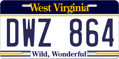 WV license plate DWZ864