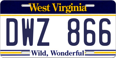 WV license plate DWZ866