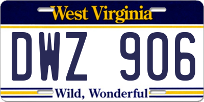 WV license plate DWZ906