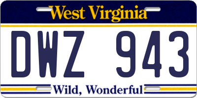 WV license plate DWZ943