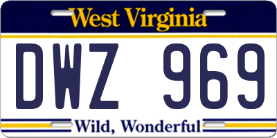 WV license plate DWZ969