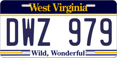 WV license plate DWZ979