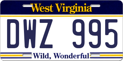 WV license plate DWZ995