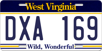 WV license plate DXA169