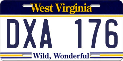 WV license plate DXA176