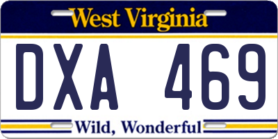 WV license plate DXA469