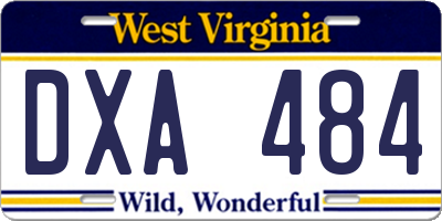 WV license plate DXA484