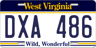 WV license plate DXA486