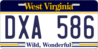 WV license plate DXA586