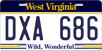 WV license plate DXA686