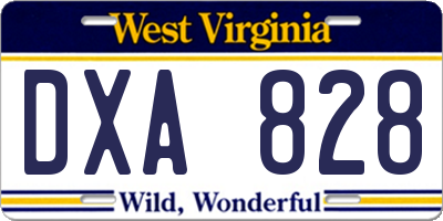 WV license plate DXA828