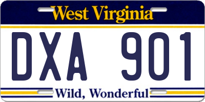 WV license plate DXA901