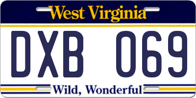 WV license plate DXB069