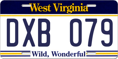 WV license plate DXB079