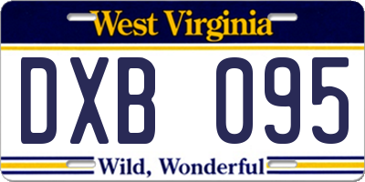 WV license plate DXB095