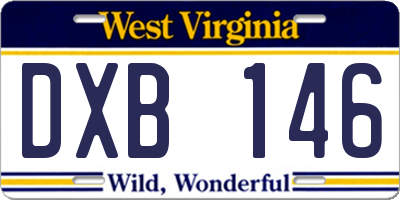 WV license plate DXB146